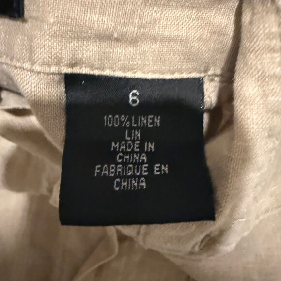 Perry Ellis Boys 100% Linen Short Sleeve Button-Up Shirt 6 Tan Casual Resort - Picture 4 of 4